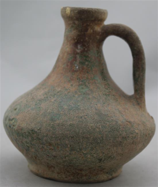 A Gallo-Roman terracotta flagon, c. 1st century A.D., 15cm